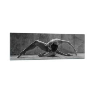 Impression sur verre - Image sur verre - Une danseuse dans une pose artistique - 160x50cm - Symétrie trouvée - Décoration murale moderne pour le salon et la chambre ARTTOR