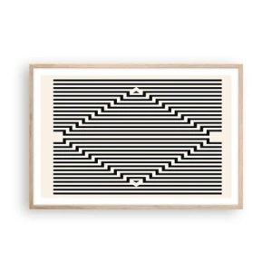 Affiche dans un chêne clair - Poster - Illusion géométrique - 91x61 cm