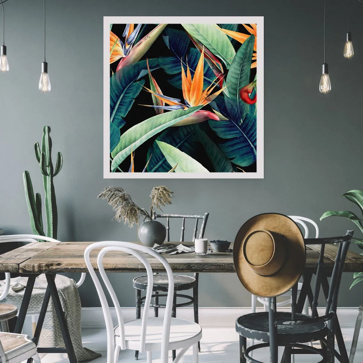 Affiche - Poster - Fleurs flamboyantes des tropiques - 40x40 cm