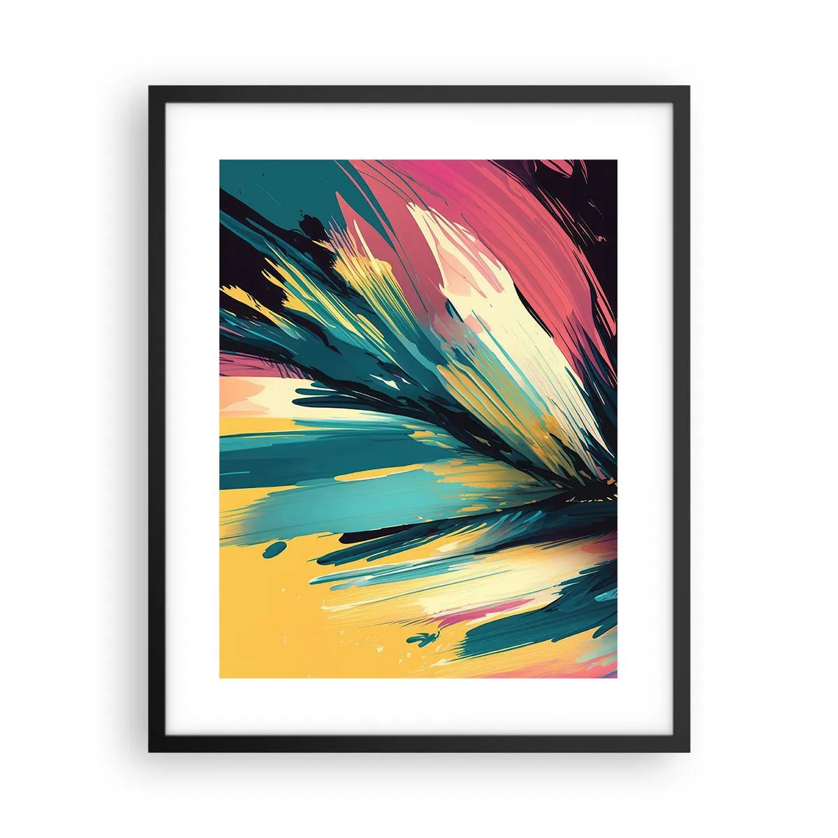 Affiche dans un cadre noir - Poster - Composition – une explosion de joie - 40x50 cm