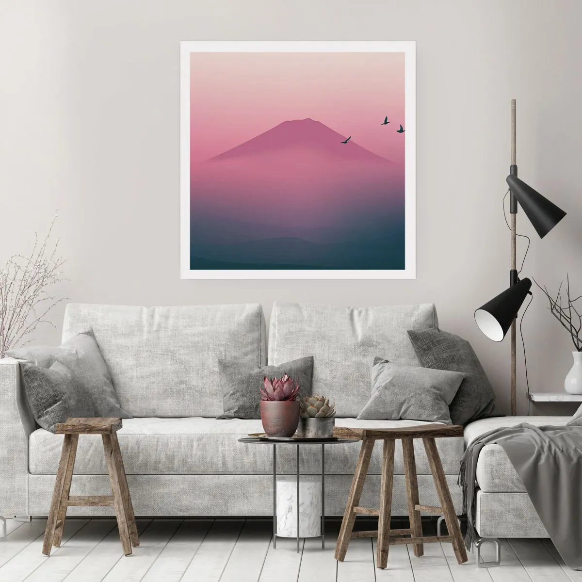 Affiche - Poster - Des pèlerins au dessus des nuages - 50x50 cm