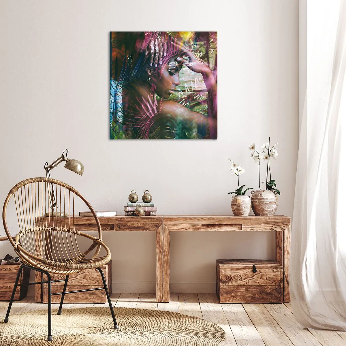 Impression sur toile - Image sur toile - Dame Nature dans la jungle - 50x50 cm