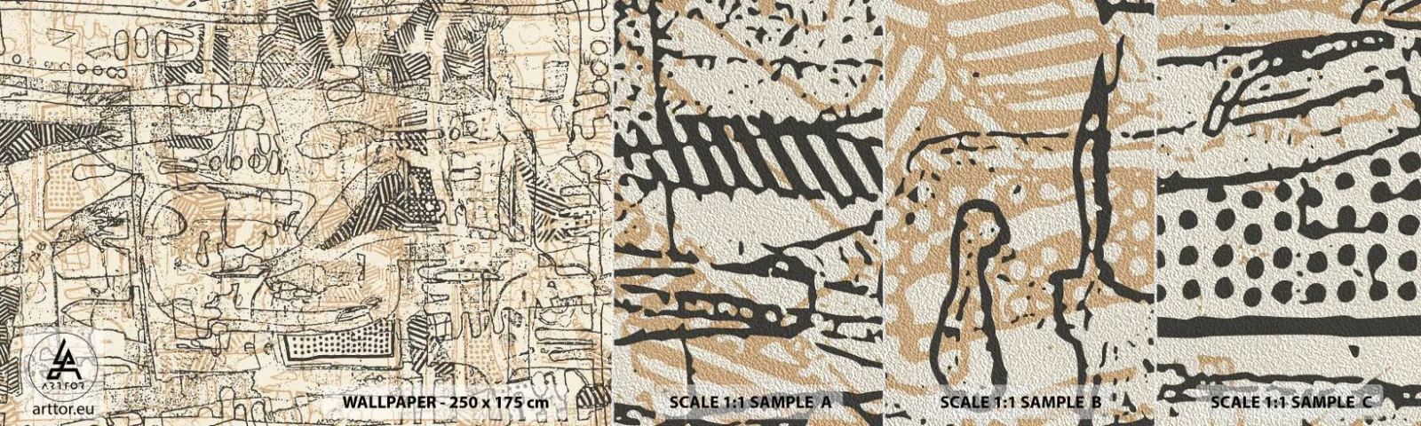 Échantillon de Papier Peint Premium Sand - Il attend d'être décodé - Graphique, Morceau, Abstraction - 100x30 cm