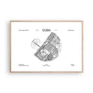 Affiche dans un chêne clair - Poster - Anatomie de Dubaï - 100x70 cm