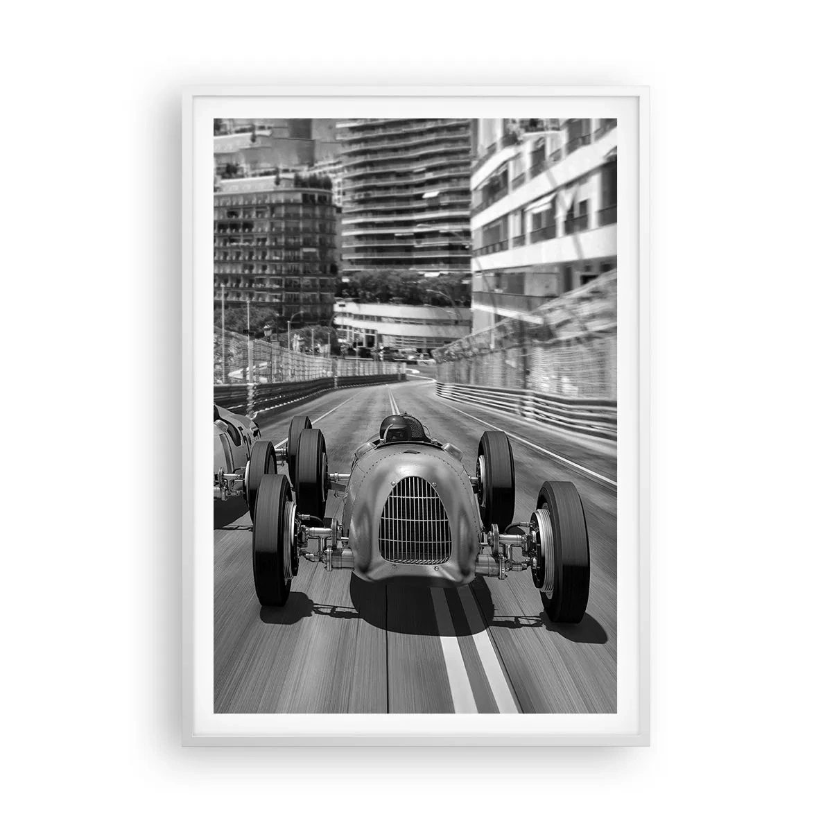 Affiche dans un cadre blanc - Poster - Il y a longtemps à Monté Carlo - 70x100 cm