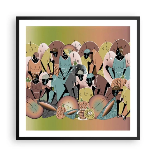 Affiche dans un cadre noir - Poster - De grandes fêtes arrivent - 60x60 cm