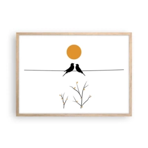 Affiche dans un chêne clair - Poster - Soirée pour rossignols - 70x50 cm