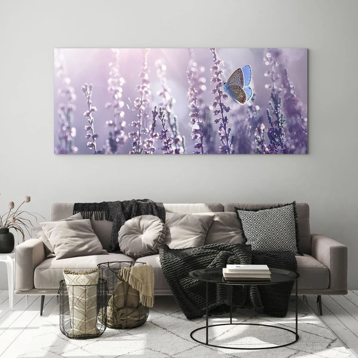 Impression sur verre - Image sur verre - Baiser de papillon - 90x30 cm