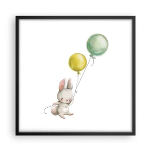 Affiche dans un cadre noir - Poster - Moi aussi je vole! - 50x50 cm