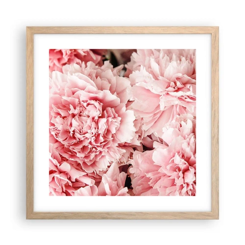 Affiche dans un chêne clair - Poster - Rêve rose - 40x40 cm