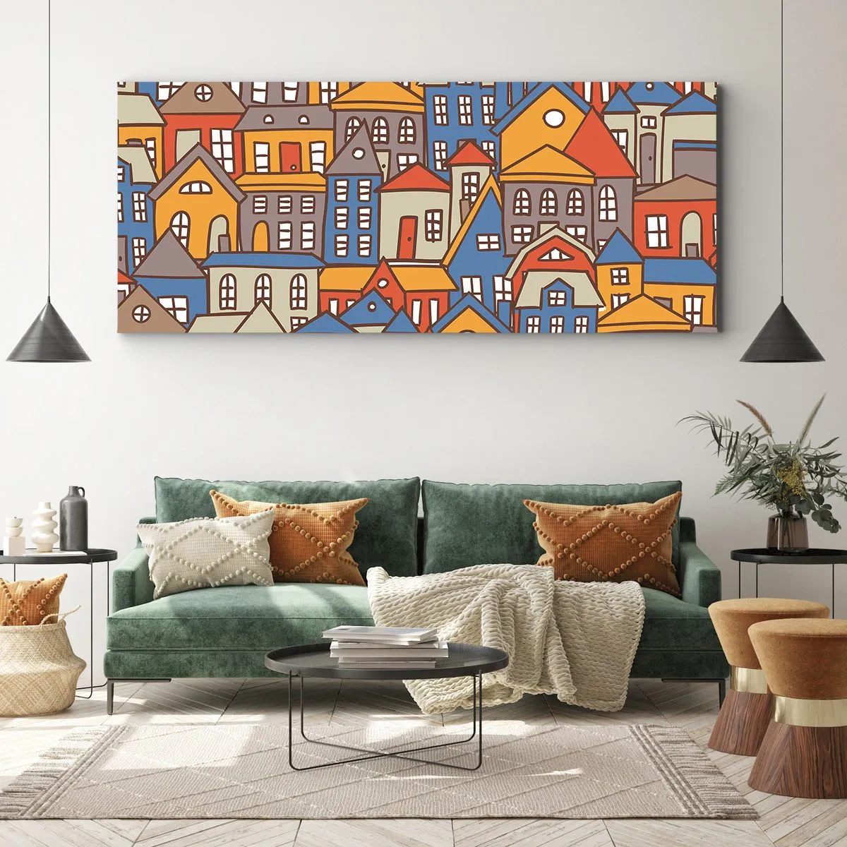 Impression sur toile - Image sur toile - Derrière la maison, une maison - 90x30 cm