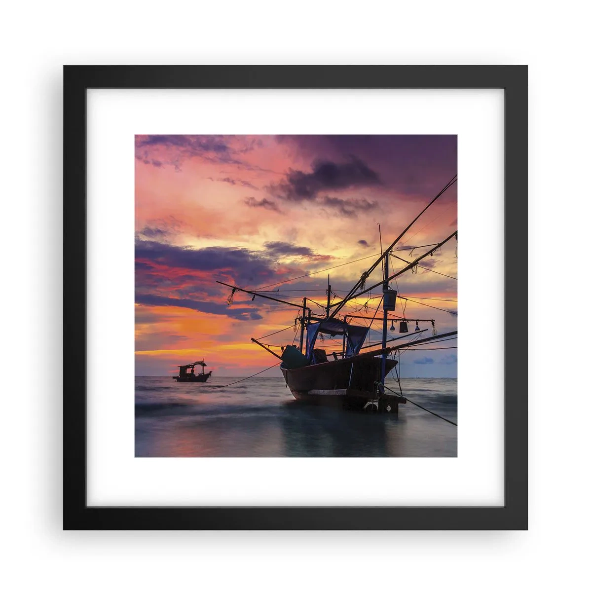 Affiche dans un cadre noir - Poster - Soirée exotique - 30x30 cm