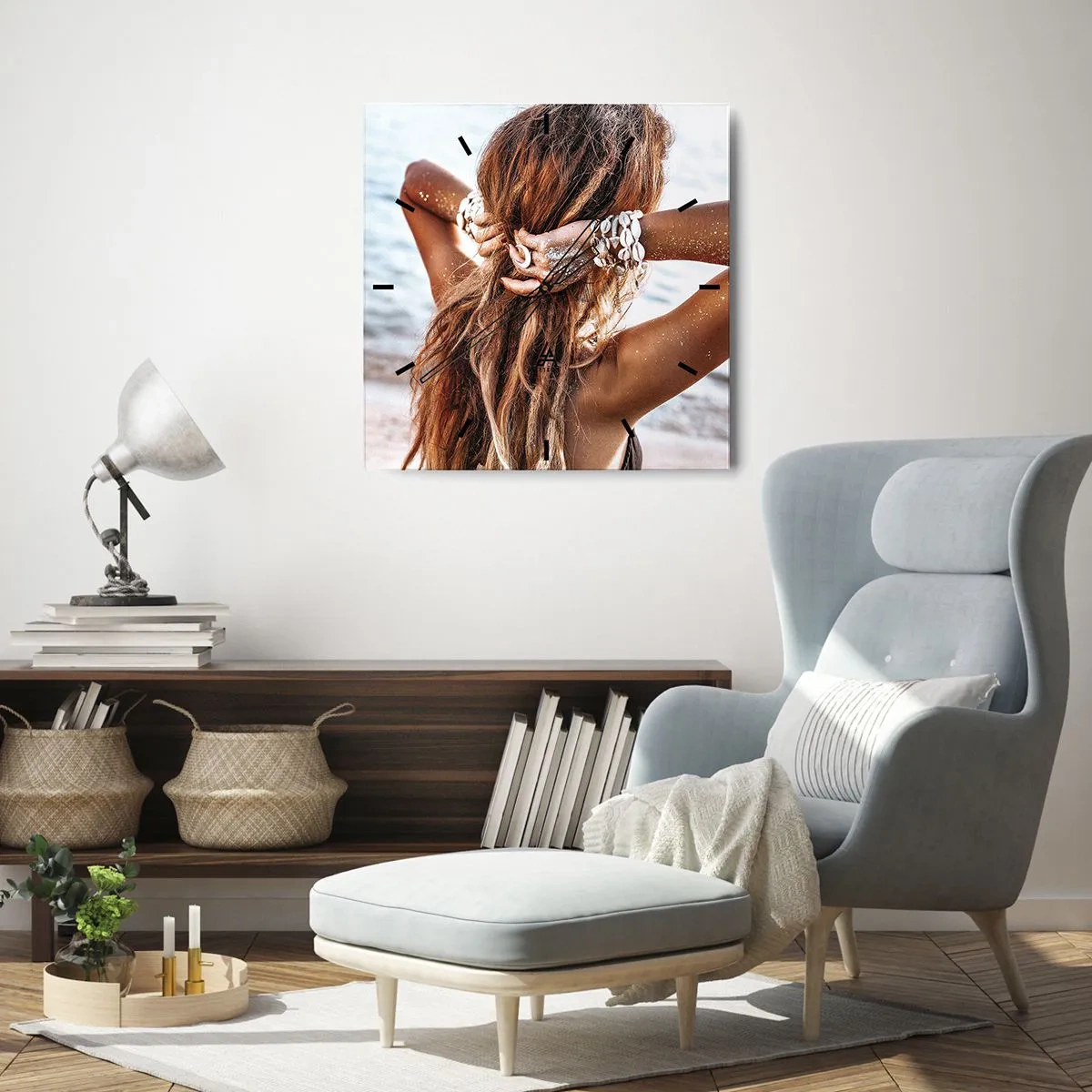 Horloge murale - Pendule murale - La soeur de l'eau et du soleil - 40x40 cm