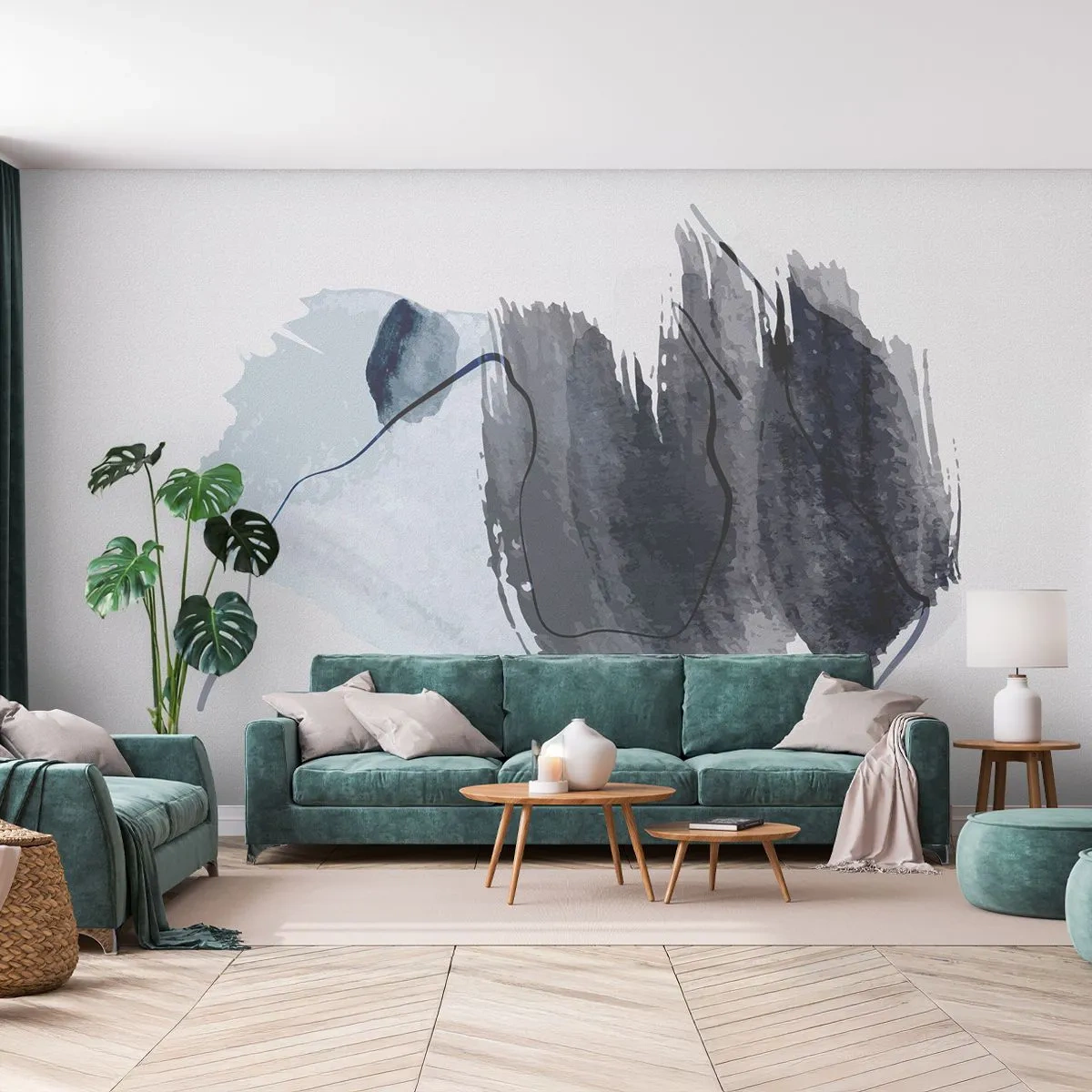 Papier Peint Photo Premium Sand - Intensité et mouvement - Abstraction, Morceau, Peinture - 400x280 cm