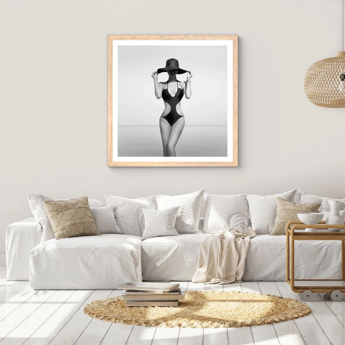 Affiche dans un chêne clair - Poster - Mon prénom? Élégance - 30x30 cm