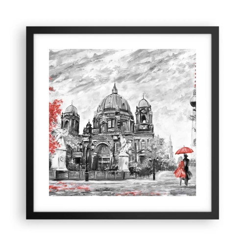 Affiche dans un cadre noir - Poster - Rencontre berlinoise - 40x40 cm