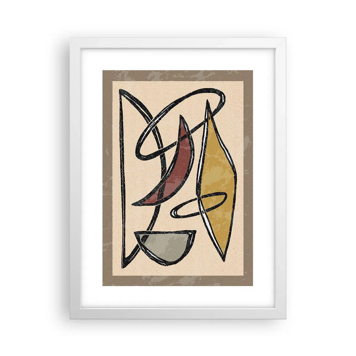Affiche dans un cadre blanc - Poster - Composition – arcs et ovales - 30x40 cm