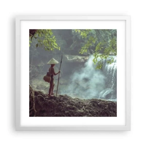 Affiche dans un cadre blanc - Poster - Lier d'amitié avec la nature - 40x40 cm