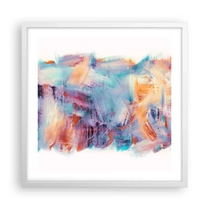 Affiche dans un cadre blanc - Poster - Un désordre coloré - 50x50 cm