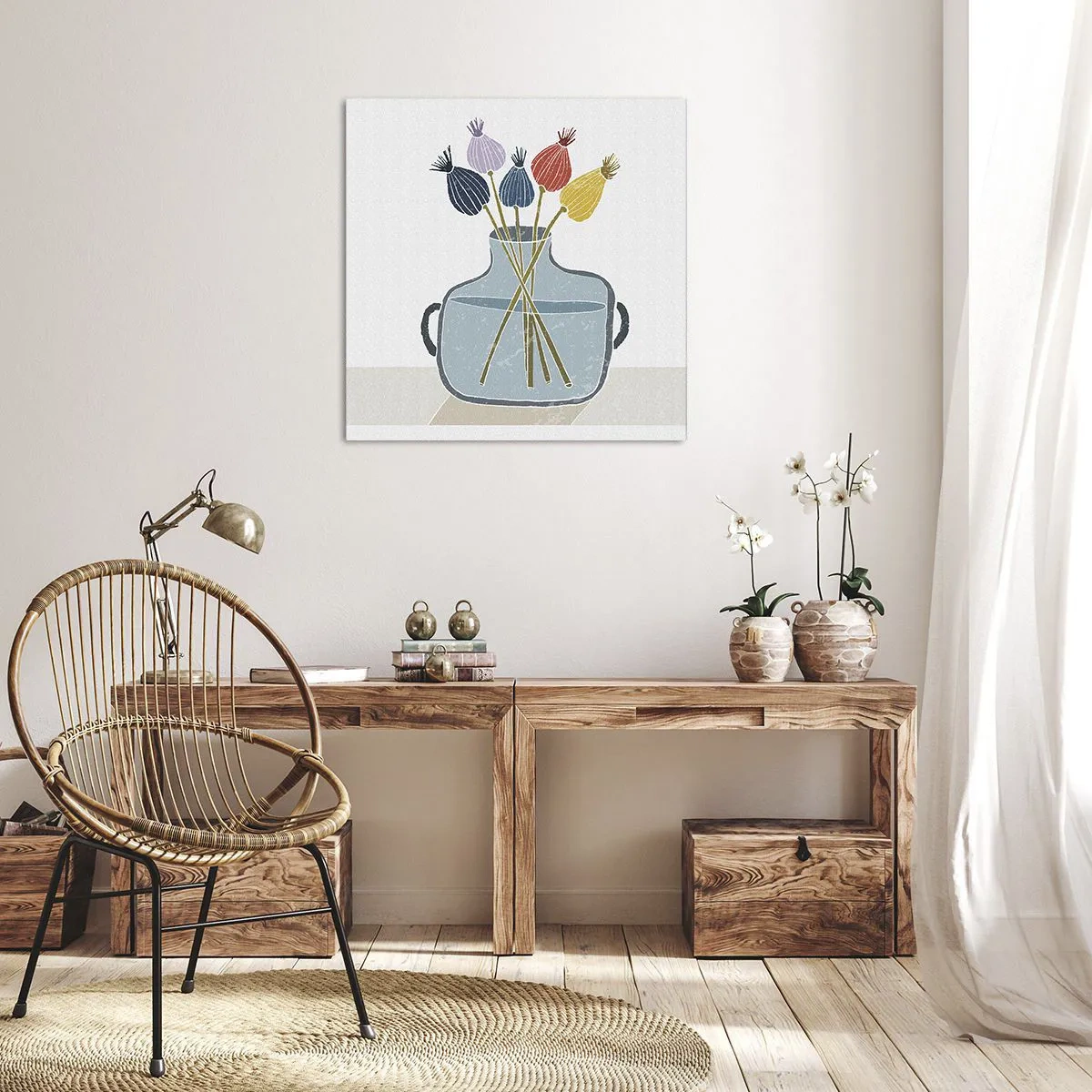 Impression sur toile - Image sur toile - Comme s'il avait semé des graines de pavot - 30x30 cm