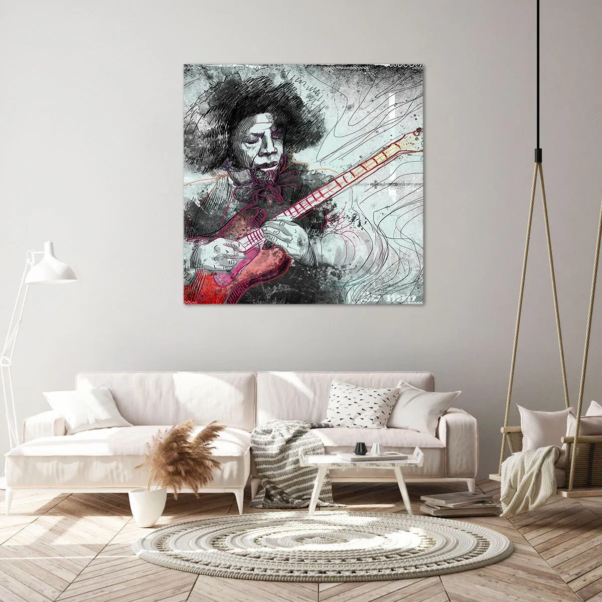 Impression sur toile - Image sur toile - Sur les vagues de la musique - 40x40 cm