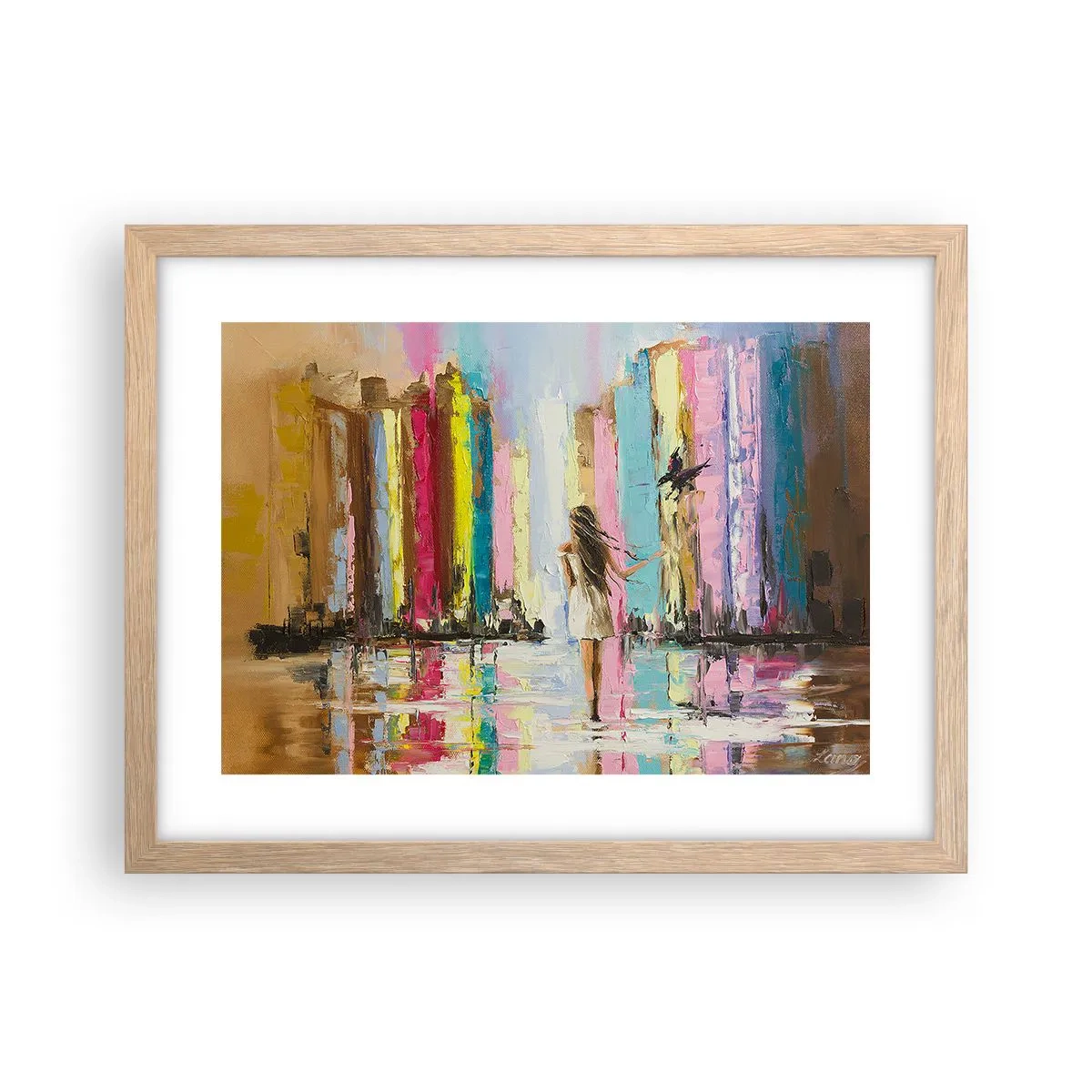 Affiche dans un chêne clair - Poster - Viens avec moi - 40x30 cm