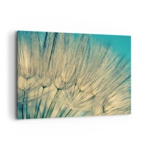 Impression sur toile - Image sur toile - Macrophotographie de pissenlits en plein jour - 100x70cm - En attente du vent - Décoration murale moderne pour le salon et la chambre ARTTOR