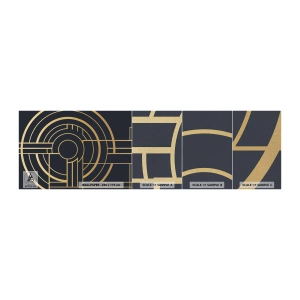Échantillon de Papier Peint Premium Canvas - Rotation des éléments - Abstraction, Morceau, Graphique - 100x30 cm