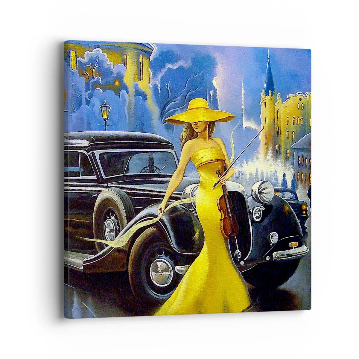 Impression sur toile - Image sur toile - Nocturne pour violon et amour - 40x40 cm