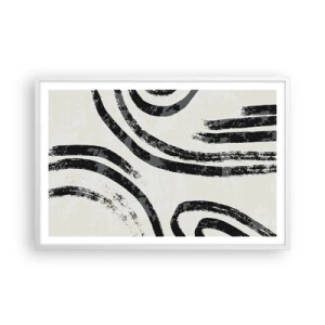 Affiche dans un cadre blanc - Poster - À moitié arrêté - 91x61 cm