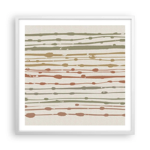 Affiche dans un cadre blanc - Poster - Notation musicale des couleurs - 60x60 cm