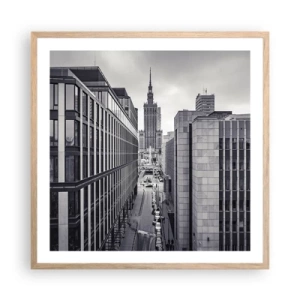 Affiche dans un chêne clair - Poster - Vallée de Varsovie - 60x60 cm