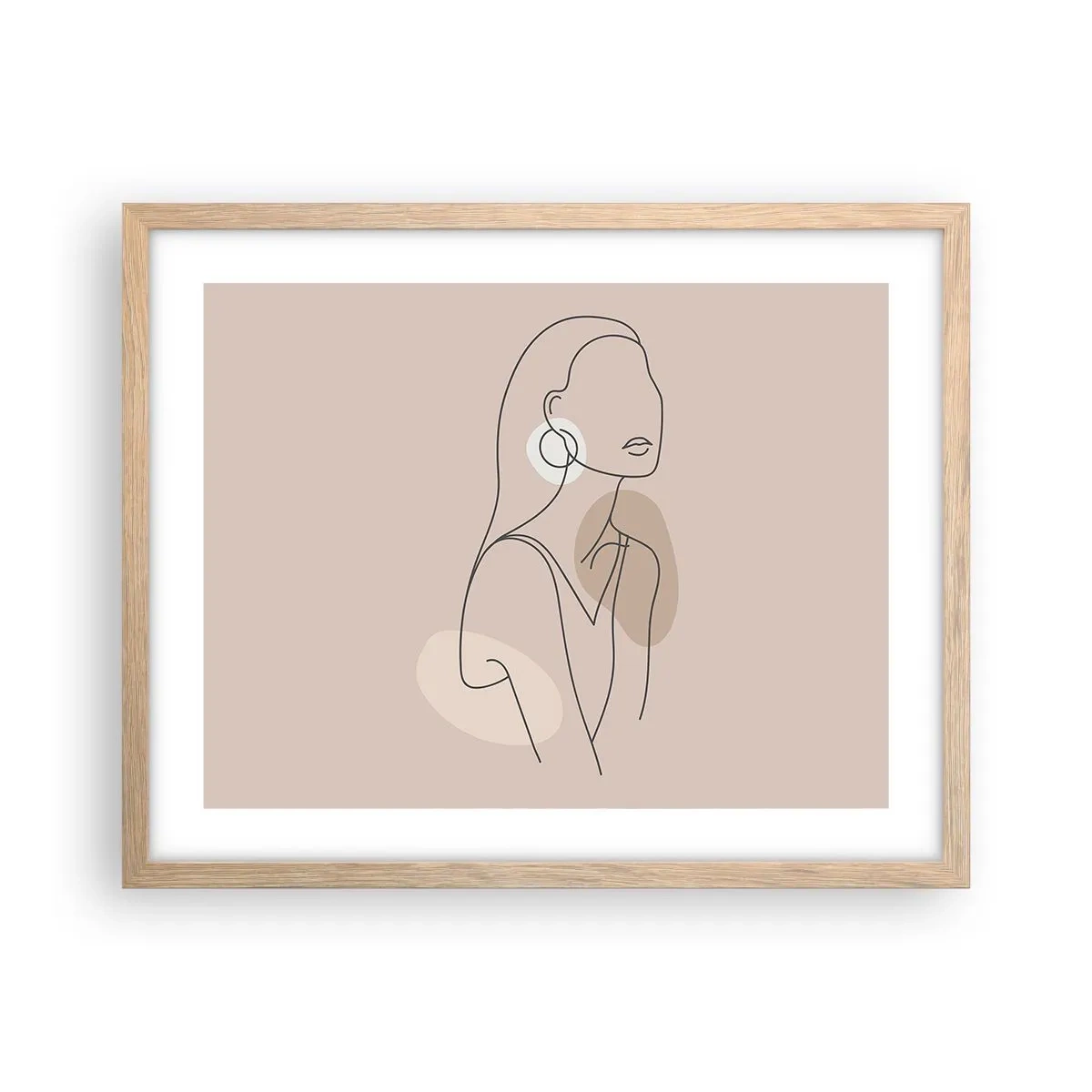 Affiche dans un chêne clair - Poster - Icone féminin - 50x40 cm