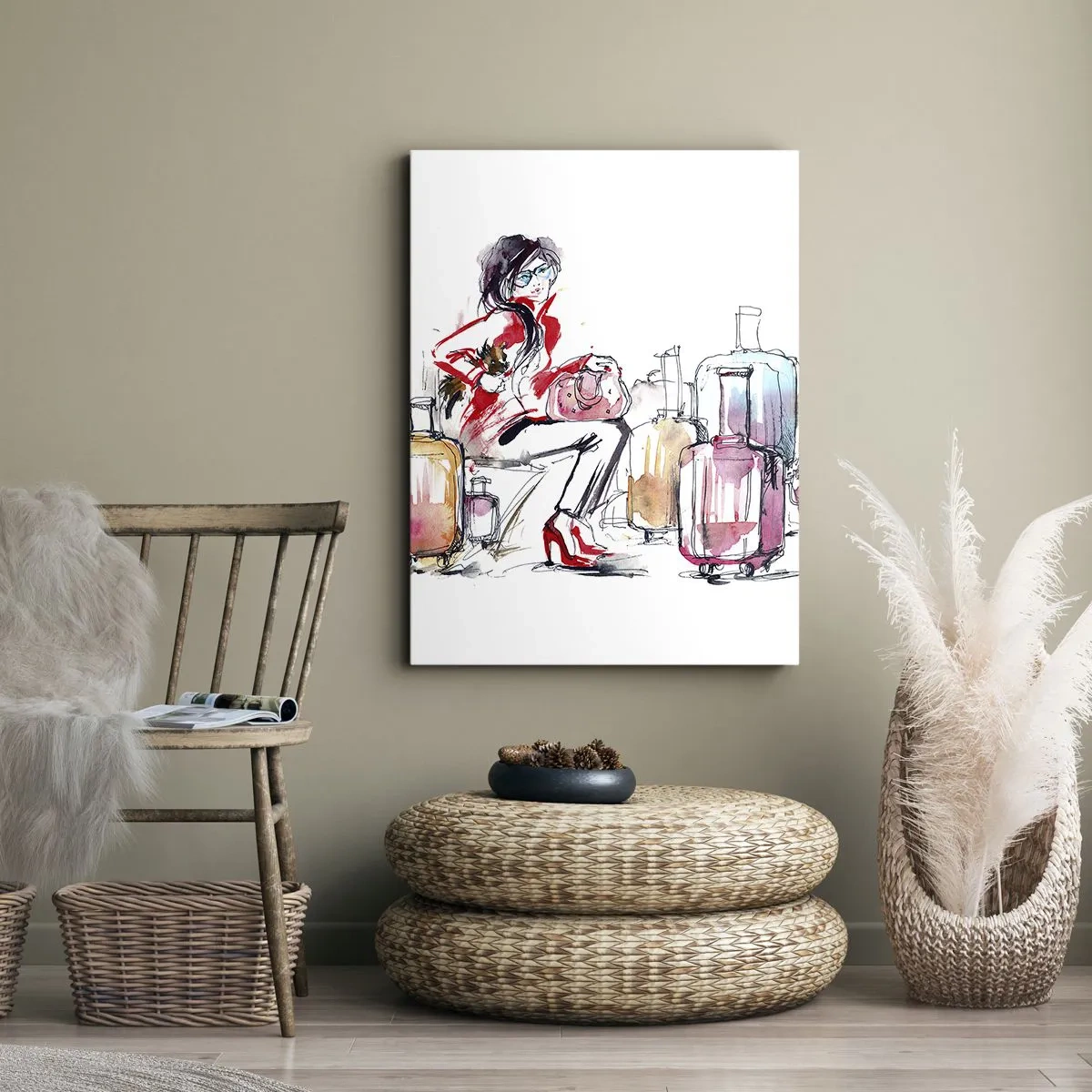 Impression sur toile - Image sur toile - Asseyons-nous avant le voyage - 45x80 cm