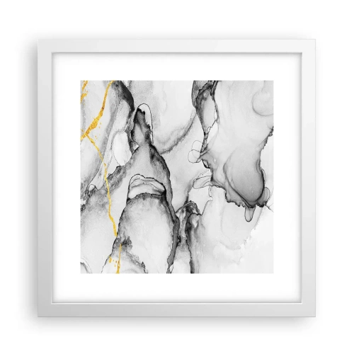 Affiche dans un cadre blanc - Poster - Composition à motif or - 30x30 cm