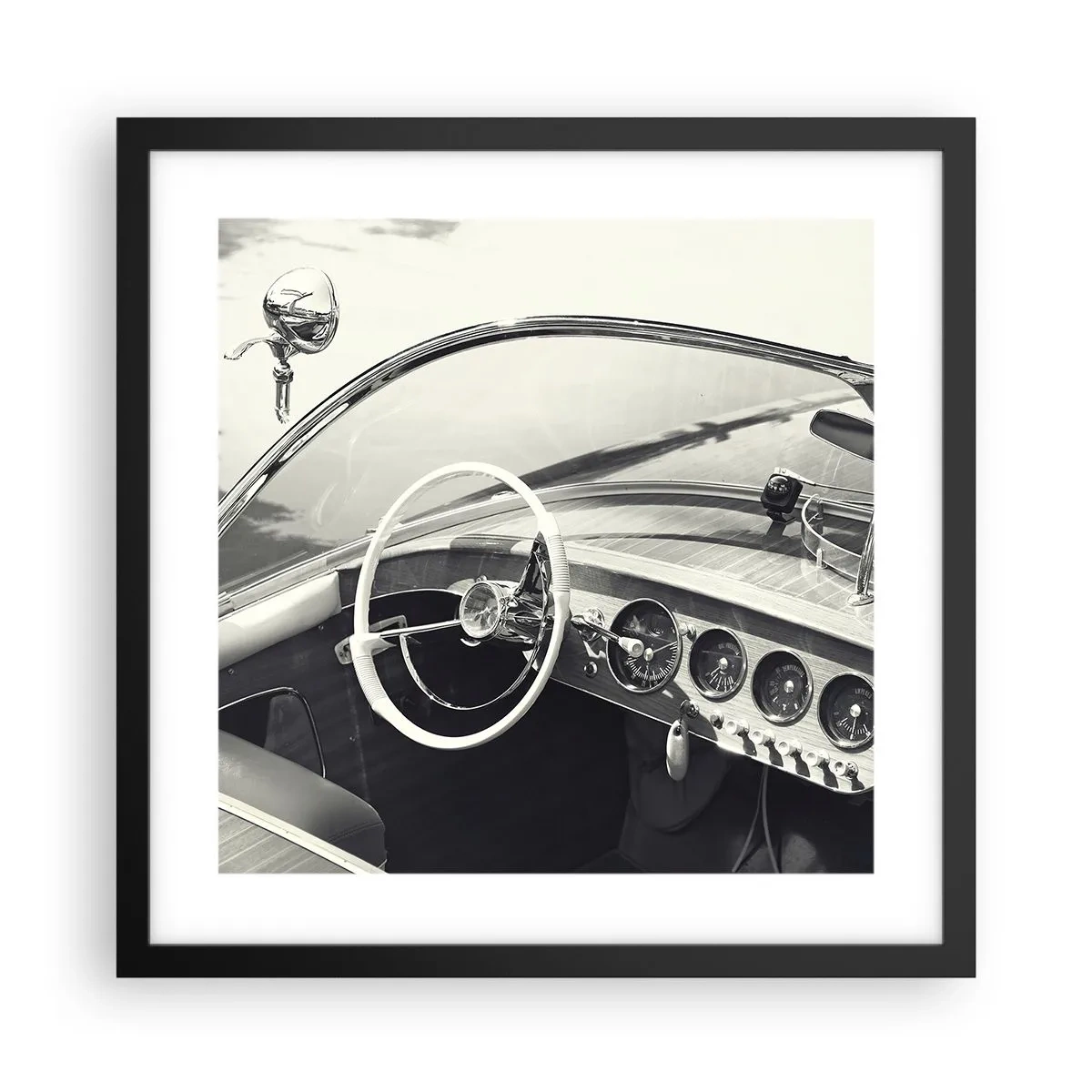 Affiche dans un cadre noir - Poster - Temps pour riche - 40x40 cm