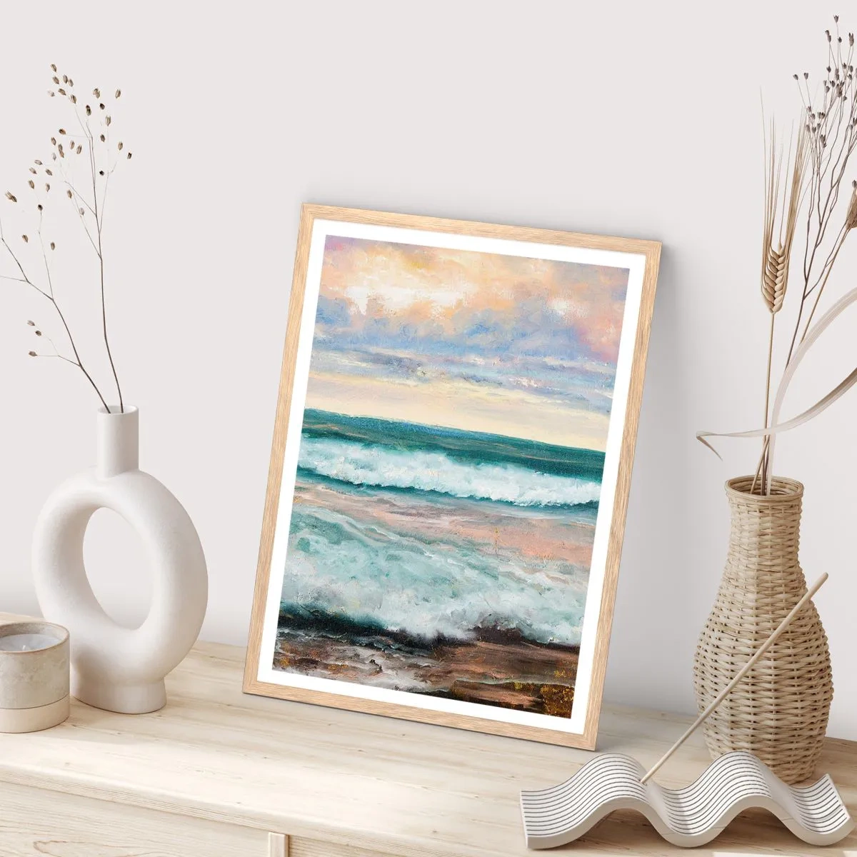 Affiche dans un chêne clair - Poster - Ici tu adouciras ton âme - 50x70 cm