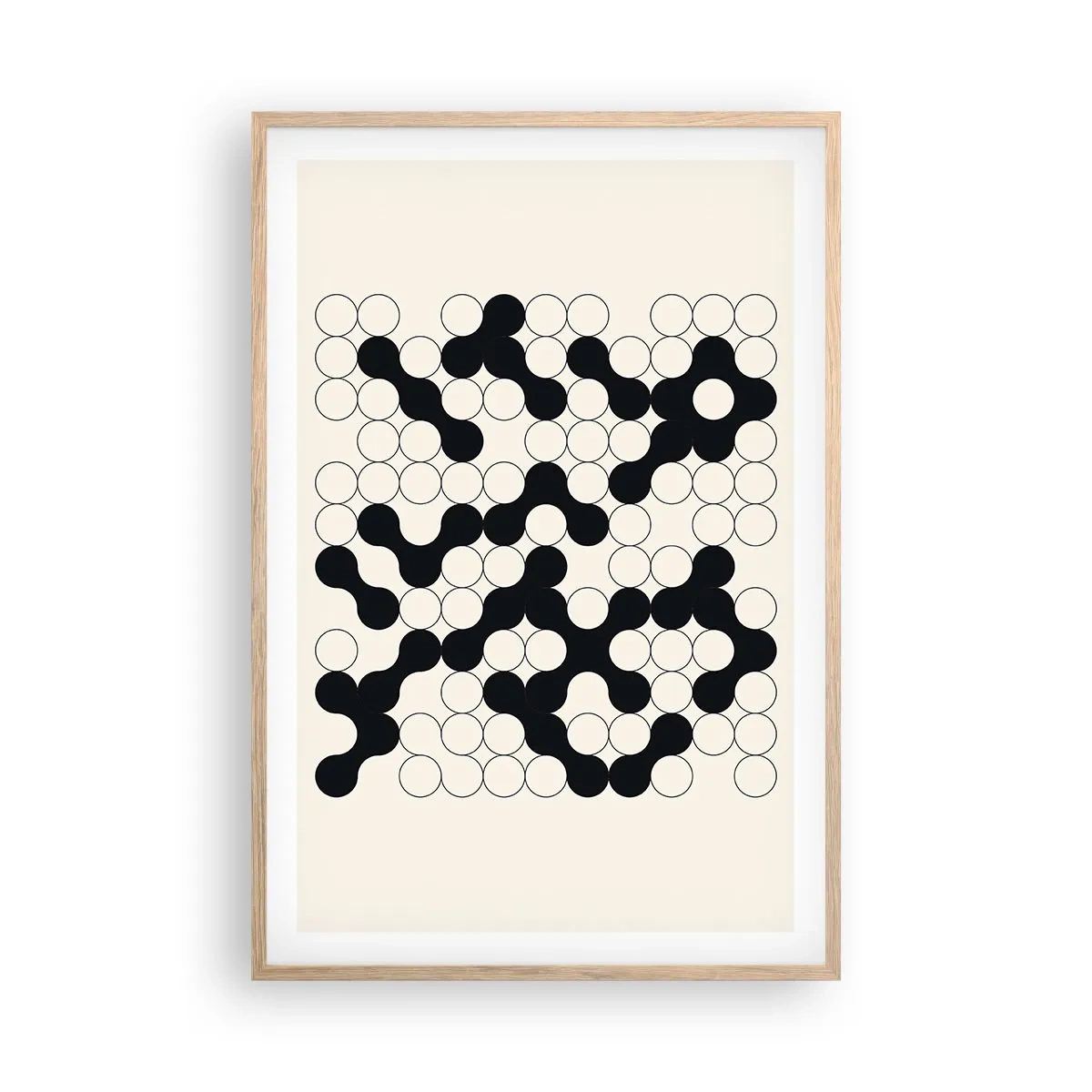 Affiche dans un chêne clair - Poster - Jeu chinois – variation - 61x91 cm