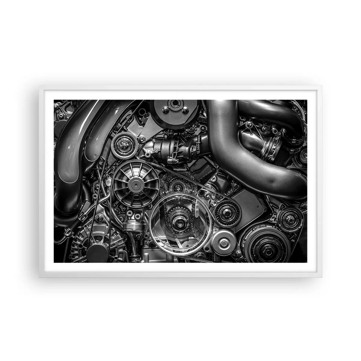 Affiche dans un cadre blanc - Poster - Poésie mécanique - 91x61 cm