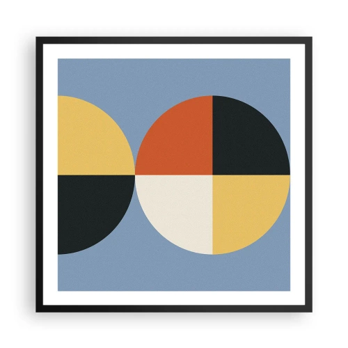 Affiche dans un cadre noir - Poster - Regarde et compte - 60x60 cm