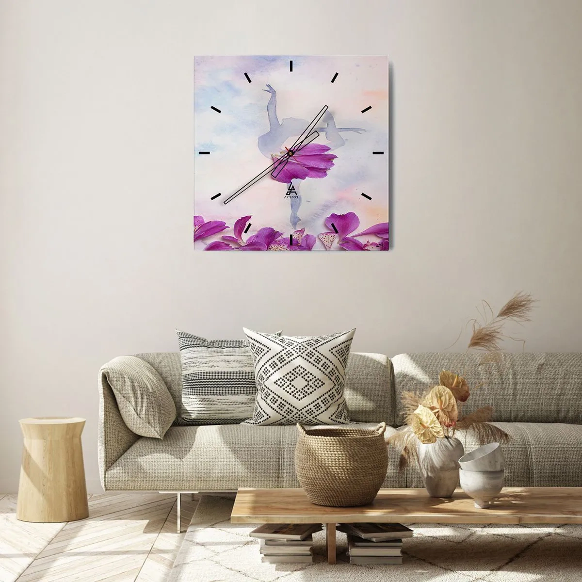 Horloge murale - Pendule murale - Délicat comme une fleur - 40x40 cm