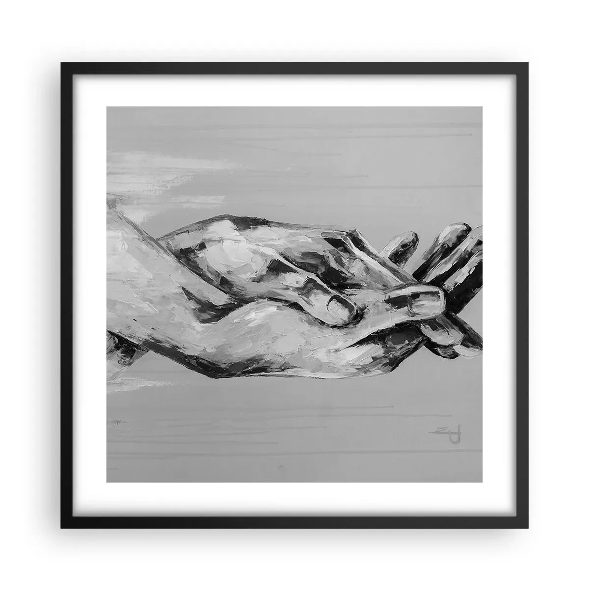 Affiche dans un cadre noir - Poster - Début... - 50x50 cm