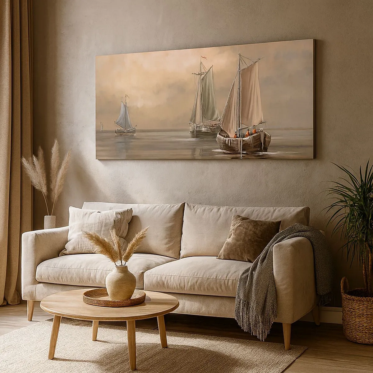 Impression sur toile - Image sur toile - Le retour des marins - 100x40 cm