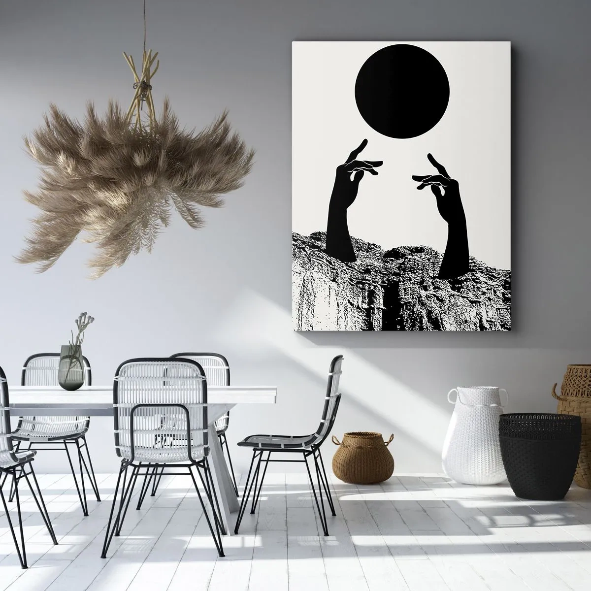 Impression sur toile - Image sur toile - Composition surréaliste : le soleil et le reste - 65x120 cm