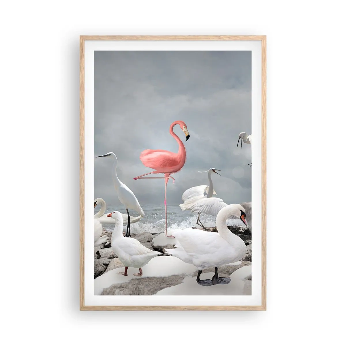 Affiche dans un chêne clair - Poster - Comment suis-je arrivé là? - 61x91 cm