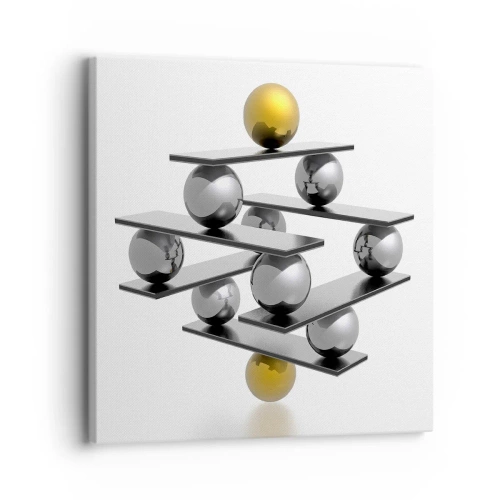 Impression sur toile - Image sur toile - Balance d'or et d'argent - 30x30 cm