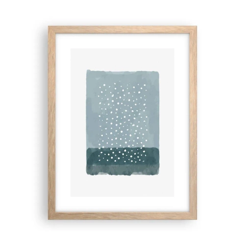 Affiche dans un chêne clair - Poster - Évolution de bleus - 30x40 cm