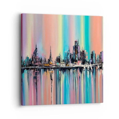 Impression sur toile - Image sur toile - Noyé par la lumière de la nuit - 40x40 cm