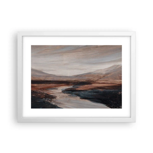 Affiche dans un cadre blanc - Poster - Une vallée tranquille - 40x30 cm