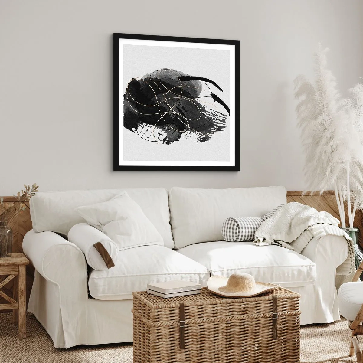 Affiche dans un cadre noir - Poster - Fait de noir - 60x60 cm